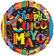 18" Cinco De Mayo Helium Foil Balloons  (10 PACK) #87018