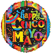 18" Cinco De Mayo Helium Foil Balloons  (10 PACK) #87018