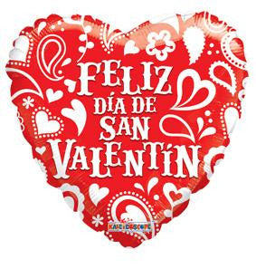 18" Spanish Valentine Feliz Dia de Valentin  (5 Pack) #81180