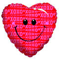 18" Smile Emoji Red Heart Helium Foil Balloon (5 PACK) #20087