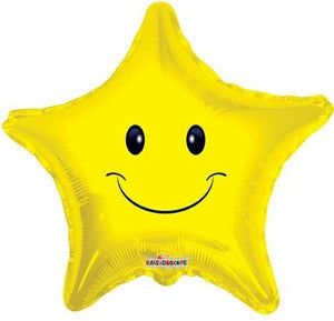 19" Smile Star Shape Helium Foil Balloon (5 PACK) #17915