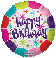 4" Micro Mini Happy Birthday Multi Air Fill Mini Foil Balloons (5 PACK) #19175-04