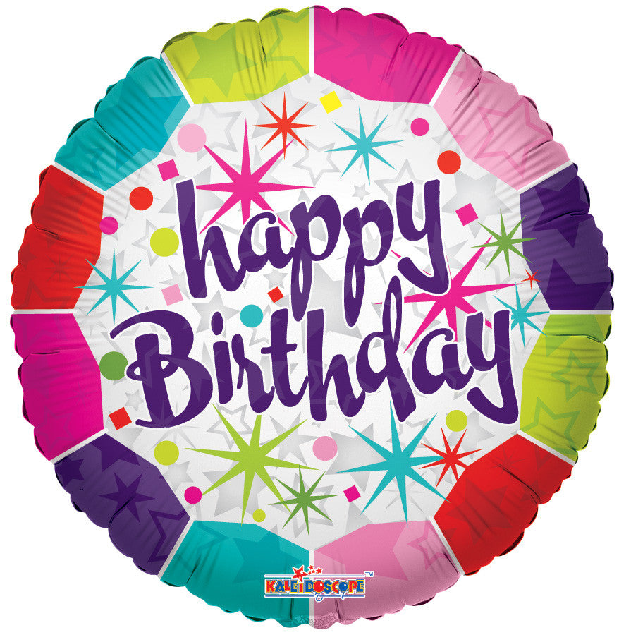 4" Micro Mini Happy Birthday Multi Air Fill Mini Foil Balloons (5 PACK) #19175-04