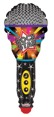 14" Mini Microphone Rock Star SELF SEALING Air Fill Only Shape Foil Balloon (5PACK) #19210-14