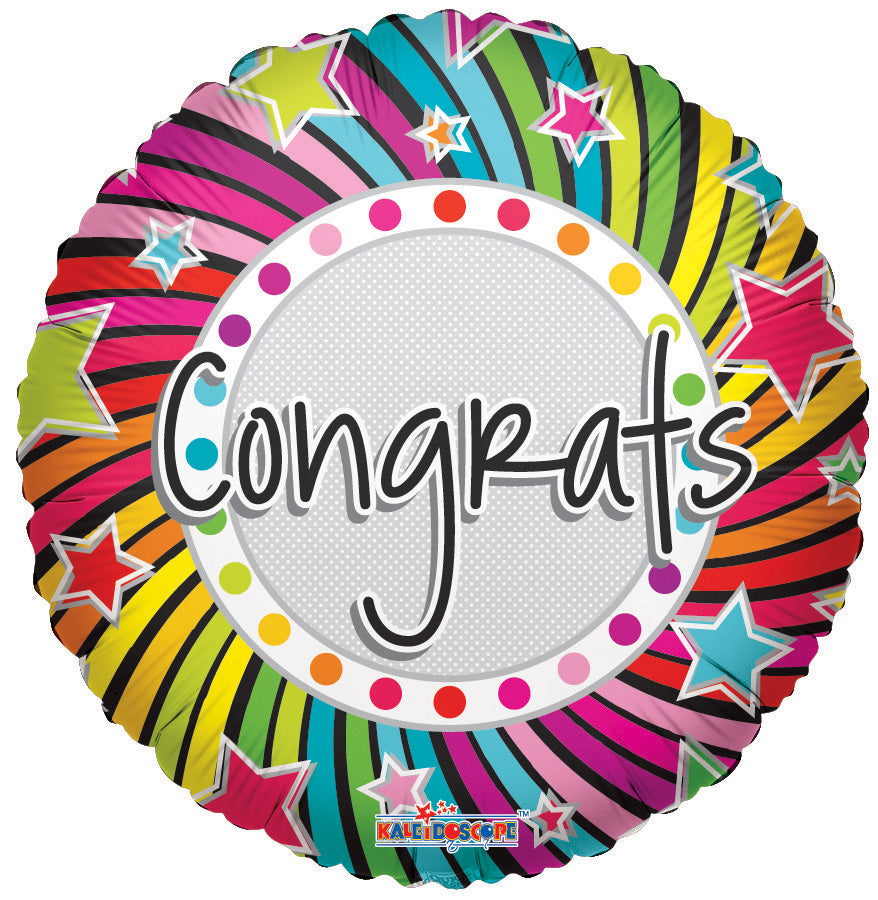 9" Congrats Spiral Balloons Mini Foil Balloon Air Fill Only (5 PACK) #19235-09