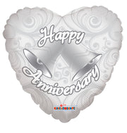 18" Anniversary Heart Shape Helium Foil Balloon (5 PACK) #19236