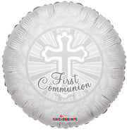 18" First Communion White Balloon Helium Foil (5 PACK) #19240