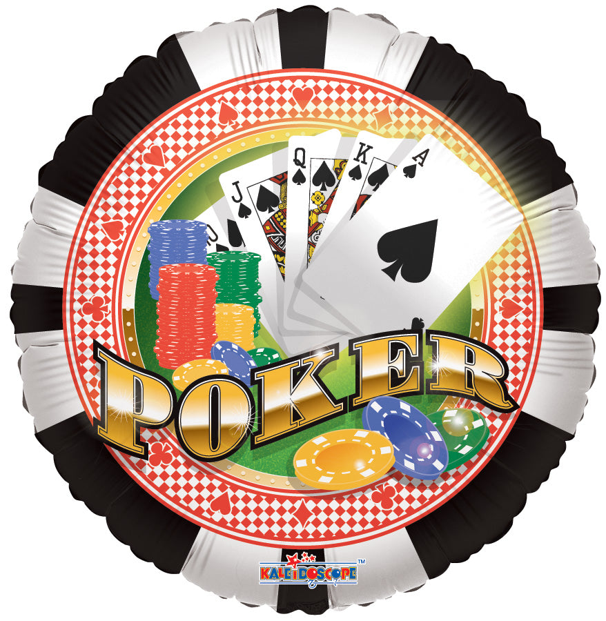 18" Poker Casino Helium Foil Balloon ( 5pack) #19242