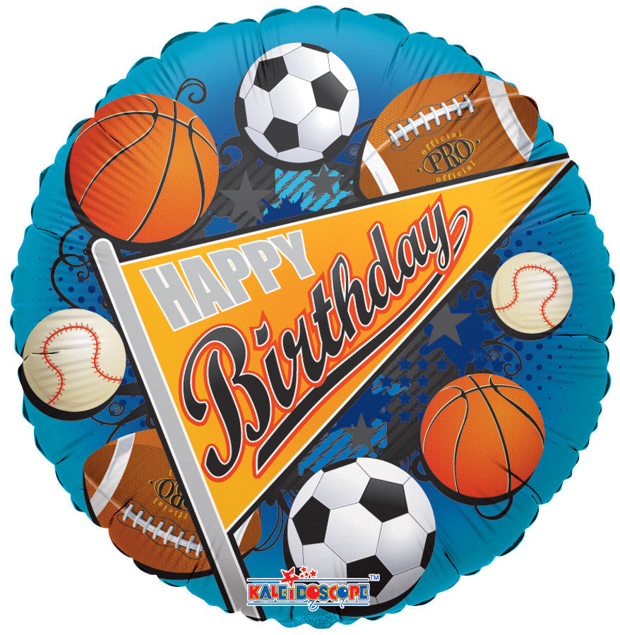 18" Happy Birthday Sports Helium Foil Balloon (5 Pack) #19285