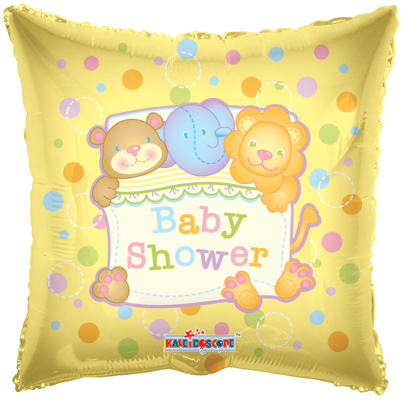 18" **Special** Baby Shower Square Shape Helium Foil Balloons (10 PACK) #19296