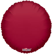 18" Burgundy Circle Helium Foil Balloons (5 Pack) #19309