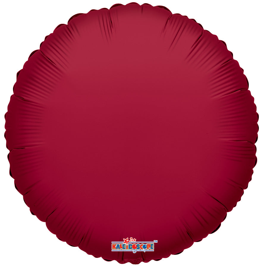 18" Burgundy Circle Helium Foil Balloons (5 Pack) #19309