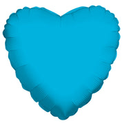 18" Metallic Turquoise Heart Foil Balloon (5 Pack) #19317