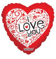 9" I Love You Languages Air Fill Only Foil Balloon (5 Pack) #19394-09