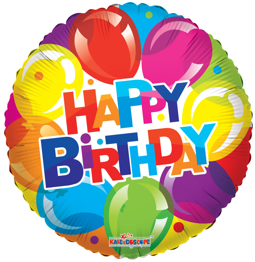 18" Shiny Happy Birthday Foil Helium Balloons (5 Pack) #19465 (D)