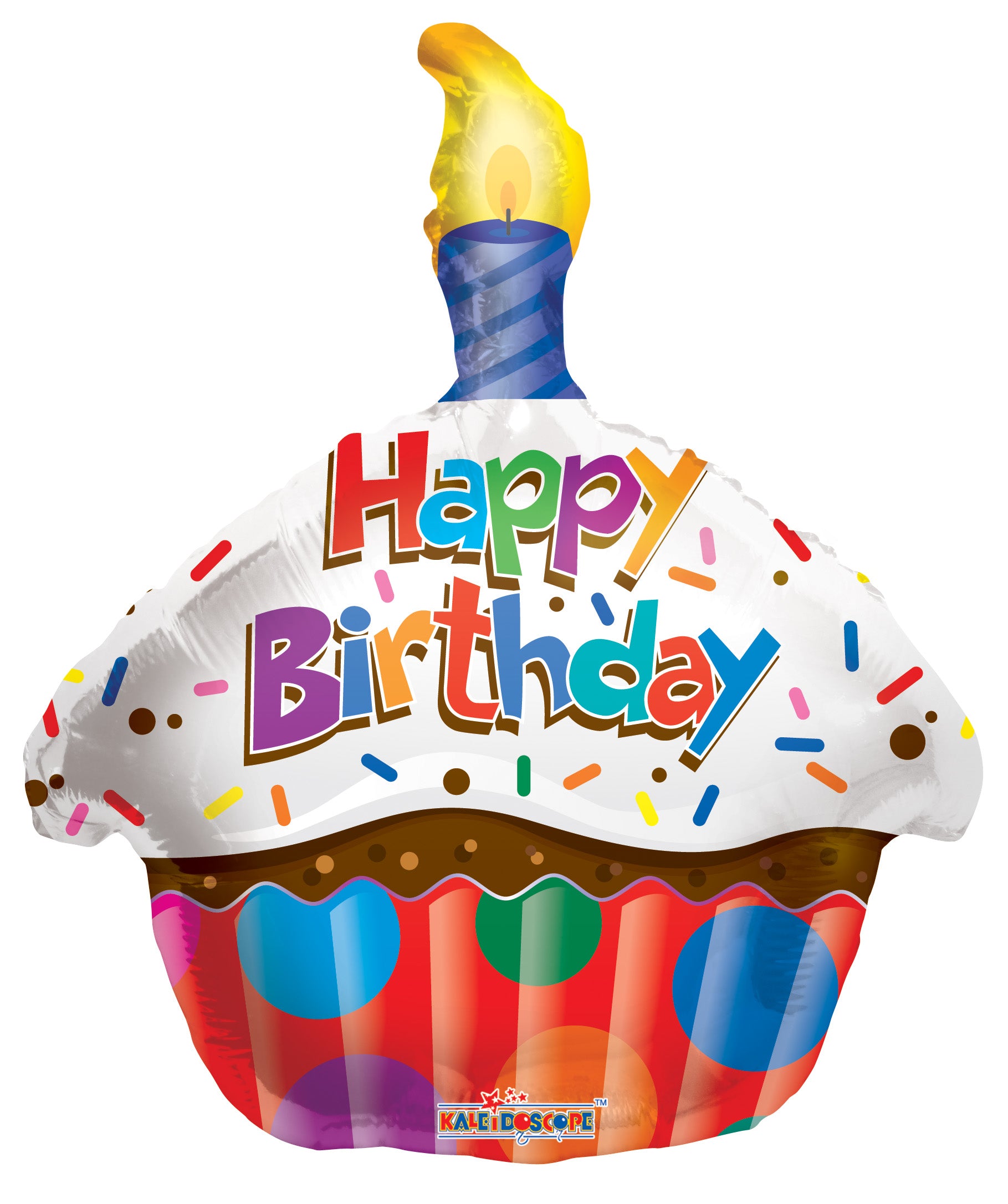18" Happy Birthday Cupcake Helium Foil Balloon (5 Pack) #19471