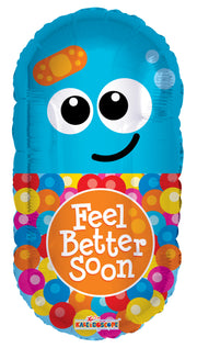 24" Large Get Well Soon Pill Shape Helium Foil Balloons (1 PACK)#19488-24