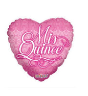 18" Mis Quince Helium Heart Shape Foil Balloon (5ct) #19492