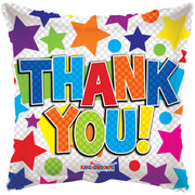 18" Thank You! Square Shape Helium Foil Balloons (5 PACK) #19494-18