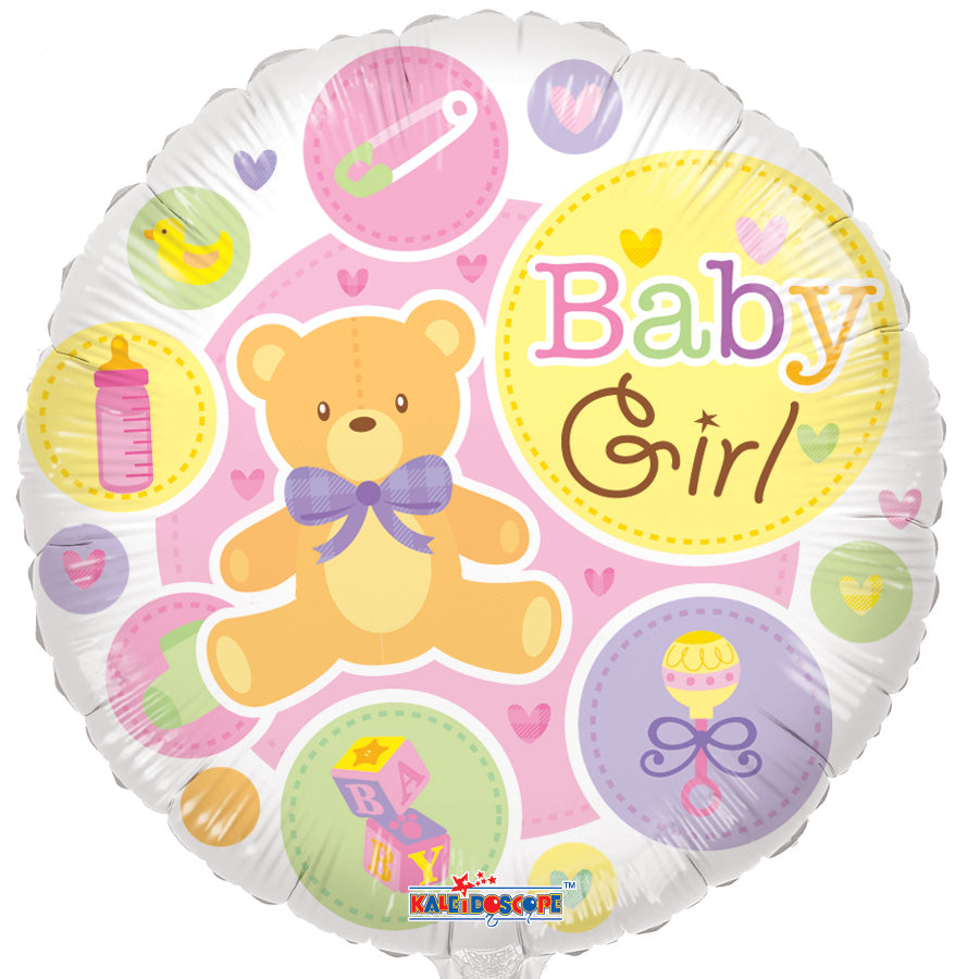 18" New Baby Girl Helium Foil Balloon (5 Pack) #19533