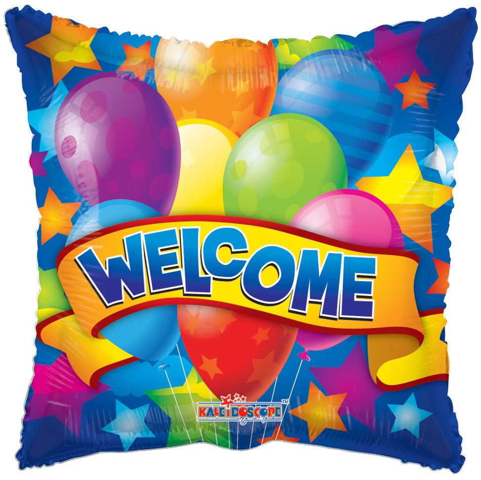 18" Welcome Square Shape Helium Foil Balloon (5 Pack) #19582