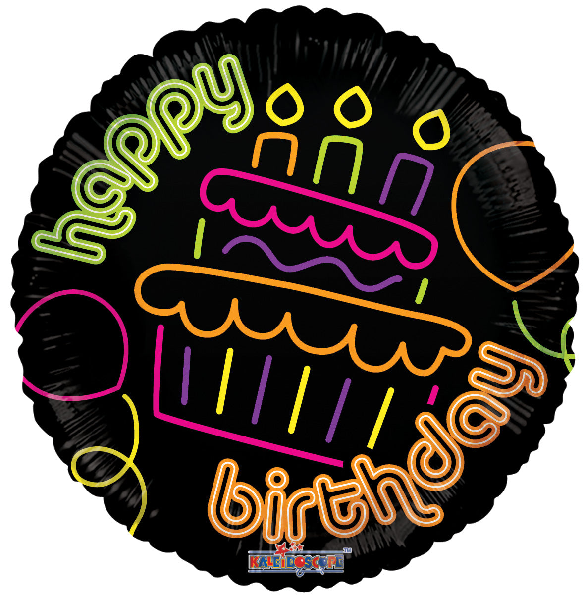 18" Happy Birthday Cupcake Neon Helium Foil Balloon (5 Pack) #19597-18