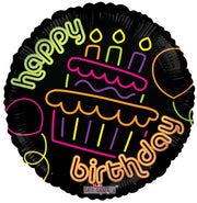 18" Happy Birthday Marquee Shape Helium Foil Balloon (5 Pack) #19497