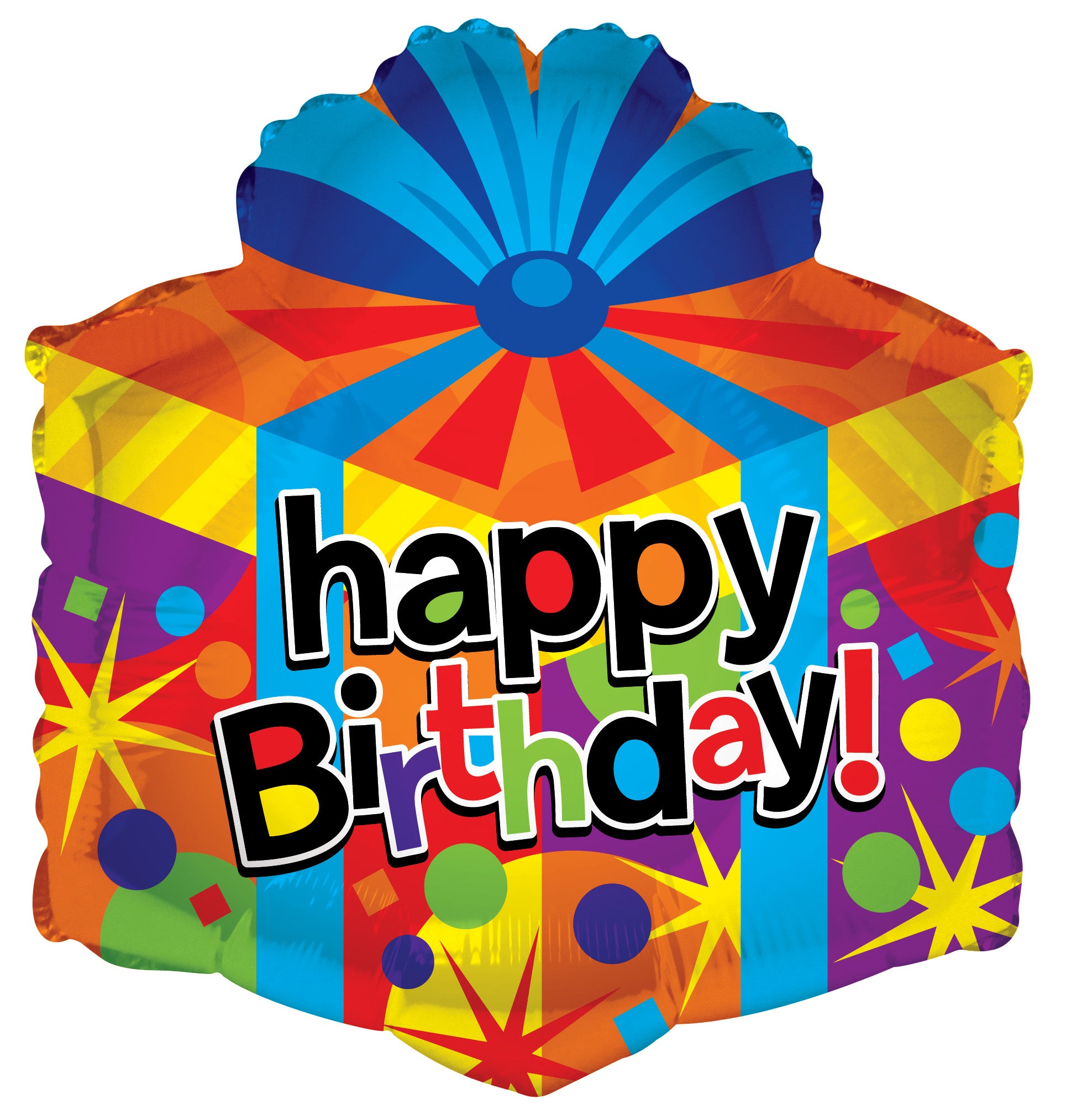 18" Happy Birthday Gift Box Shape Helium Foil Balloons (5 Pack) #19606