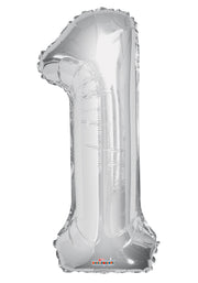 34" Large Silver Number # 1 Balloon #19643-34S