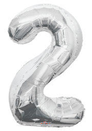 34" Large Silver Number # 2 Balloons 1ct #19644-34S