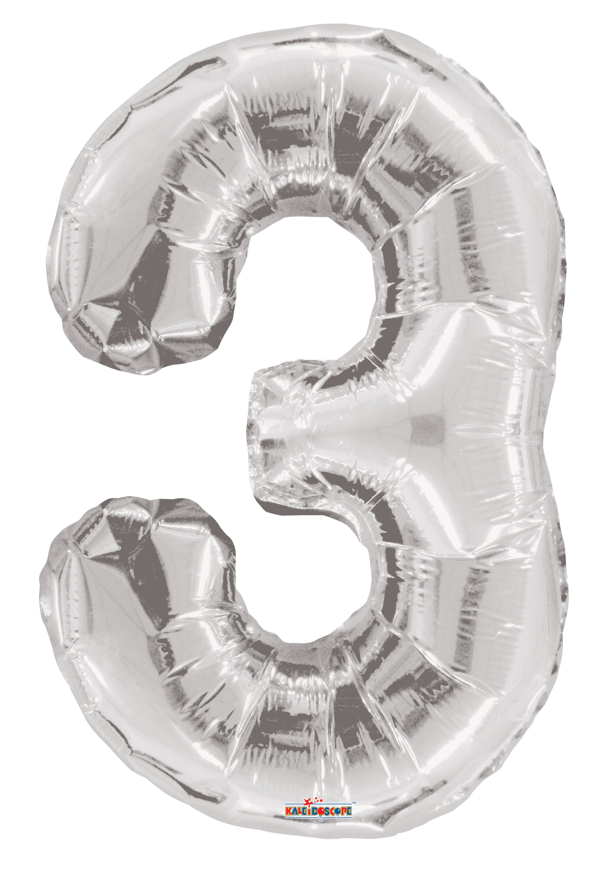 34" Large Silver Number # 3 Balloon #19645-34S