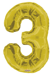34" Large Gold Number 3 Balloons 1ct #19655-34S