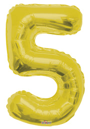 34" Large Gold Number 5 Balloons #19657-34S