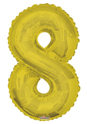 34" Large Gold Number 8 Balloons #19660-34S
