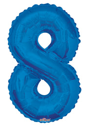 34" Large Blue # 8 Balloon #19670