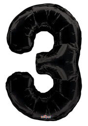 34" Large Black # 3 Balloon #19685