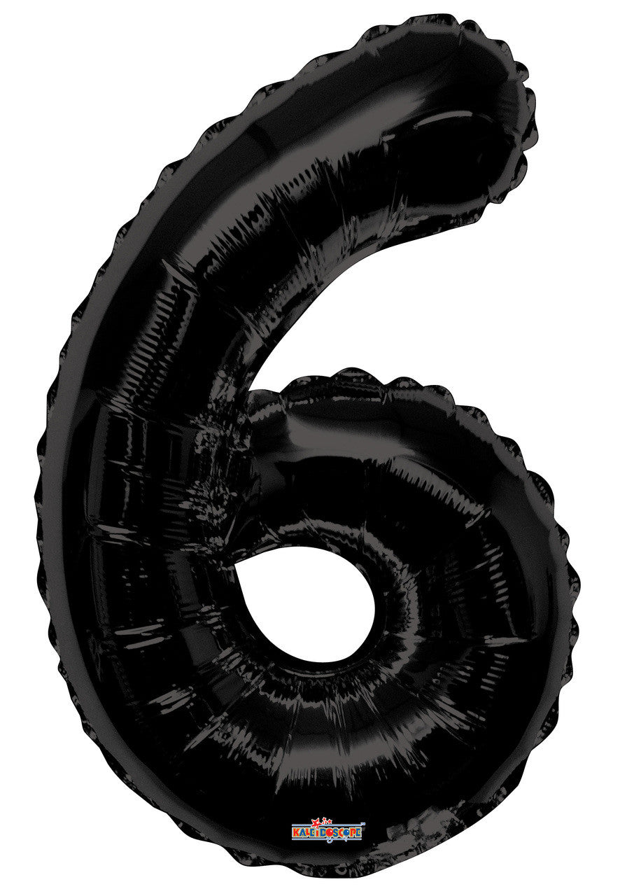 34" Large Black # 6 Balloon #19688