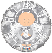 18" Angel Silver Helium Foil Balloons (5PACK) #19692