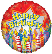 18" Happy Birthday Candles Red Helium Foil Balloon (5 Pack) #19696 (D)