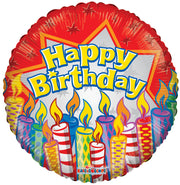 18" Happy Birthday Candles Red Helium Foil Balloon (5 Pack) #19696