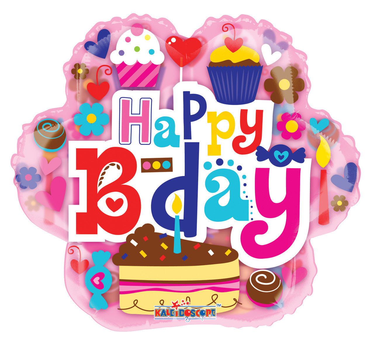 18" Clear View Birthday Flower Shape Sweets Helium Foil Balloon (5 PACK) #19708-18