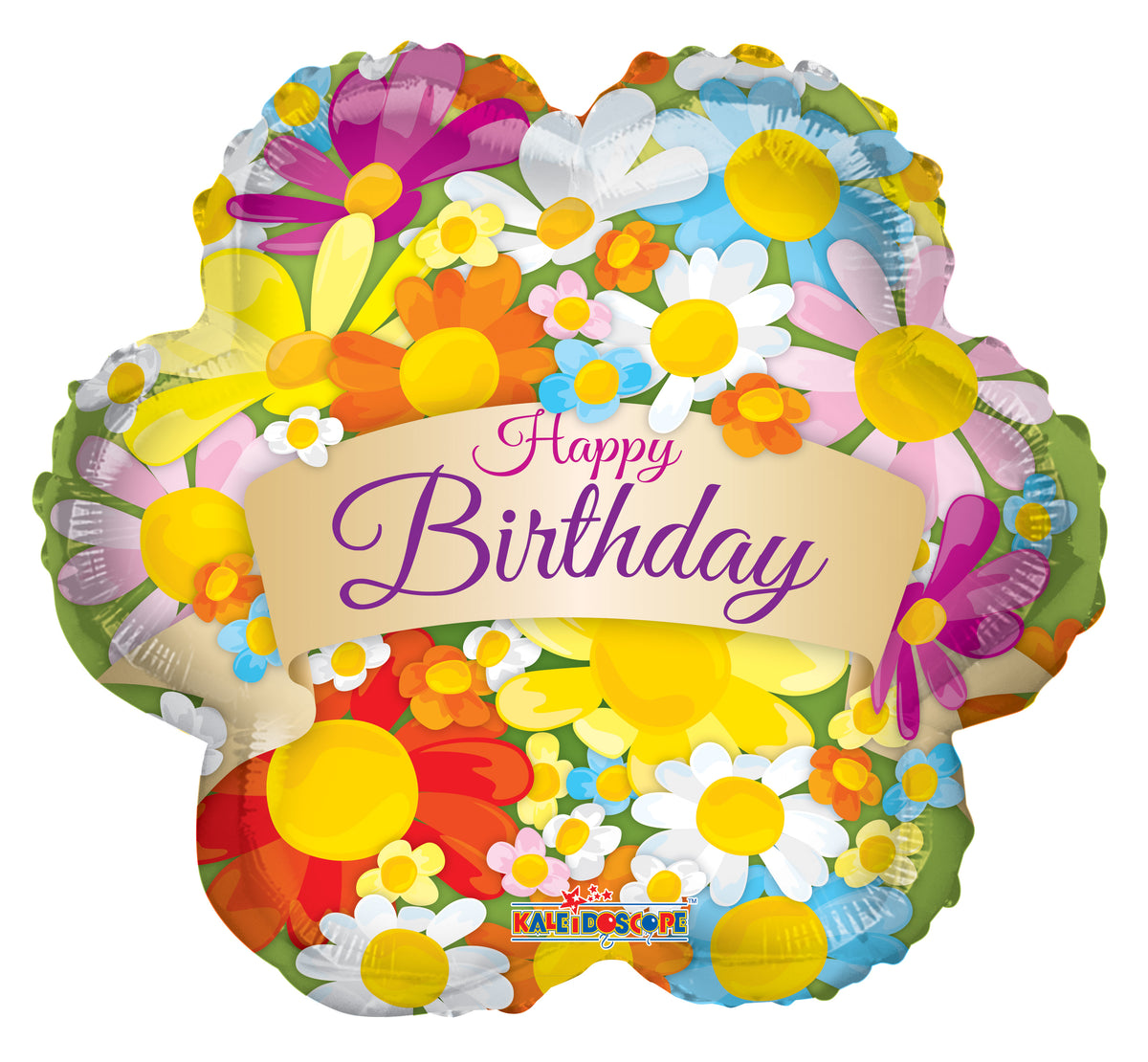 4" Micro Mini Happy Birthday Flower Shape Air Fill Mini Foil Balloons (5 PACK) #19709-04