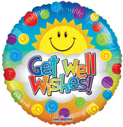 9" Get Well Sunshine Foil Balloons (5 PACK) #19715-09