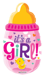 20" Baby Girl Bottle Shape Helium Foil Balloon (5 PACK) #19725