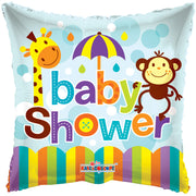 ***Special** 18" Baby Shower Zoo Square Shape Helium Foil Balloons (5PACK) #19733