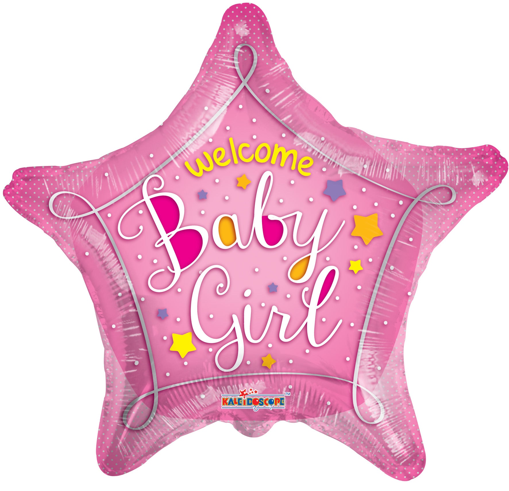 18" Welcome Baby Girl Balloons Pink Star Helium Foil Balloon (5 Pack) #19735