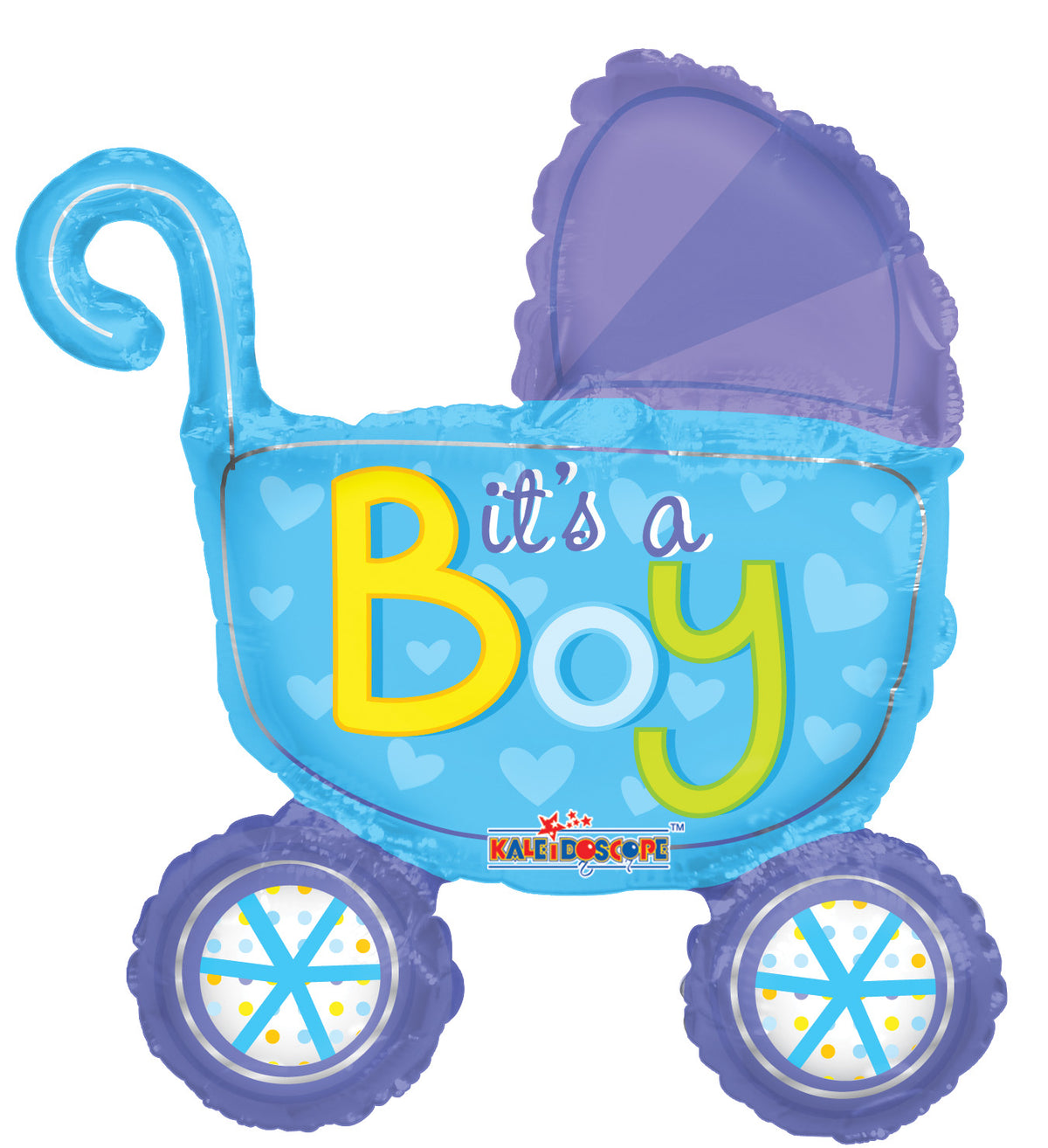 14" Mini Baby Boy Stroller Shape Air Fill Foil (5 PACK) #19756