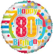 18" 80th Birthday Helium Foil Balloons (5 Pack) #19881