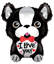18" French Bull Dog I Love You Dog Shape Helium Foil Balloon (5 Pack) #19976