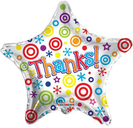 19" Thanks Star Helium Foil Balloons (5 Pack) #19299